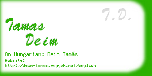 tamas deim business card
